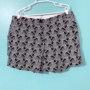 Crown & Ivy Navy Blue and White Zebra Patterned Women Shorts 18W